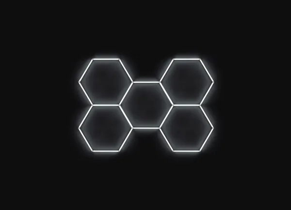 ASC Kompletní LED hexagonové světlo, 5 ks 238 x 168 cm, studená bílá 6500 K