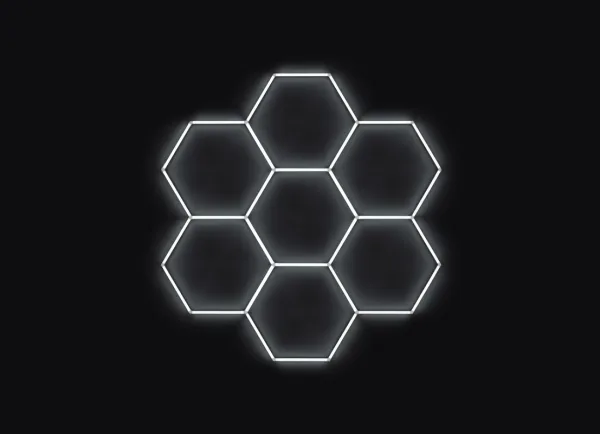 ASC Kompletní LED hexagonové světlo, 7 ks 238 x 252 cm, studená bílá 6500 K